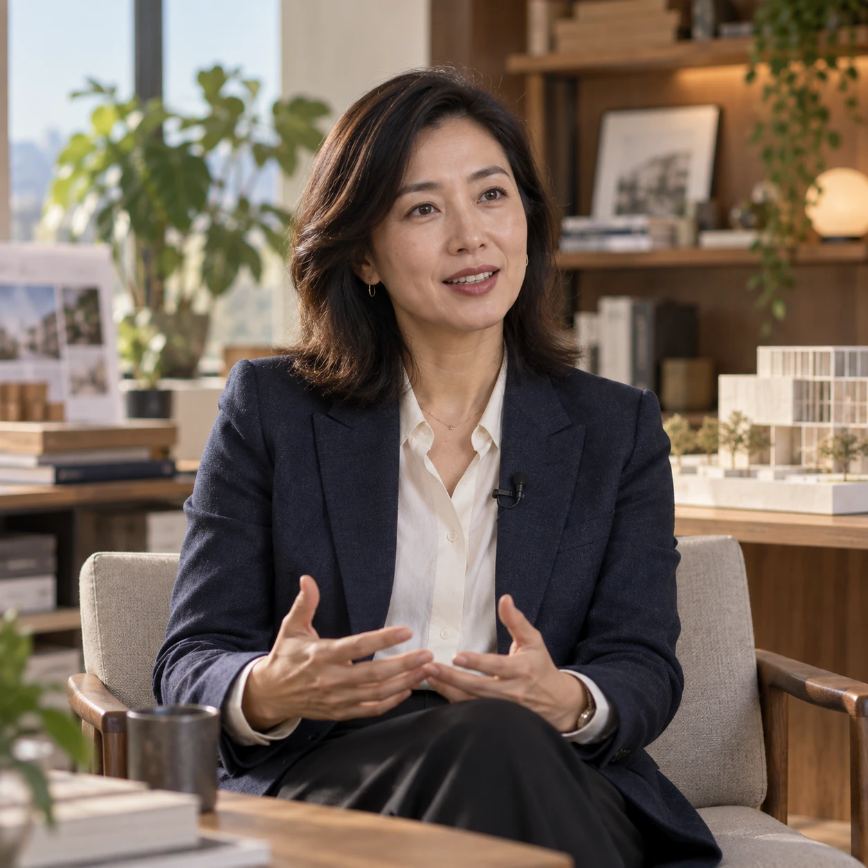 Ein Interview in einem Architekturstudio — Klareres Beispielbild