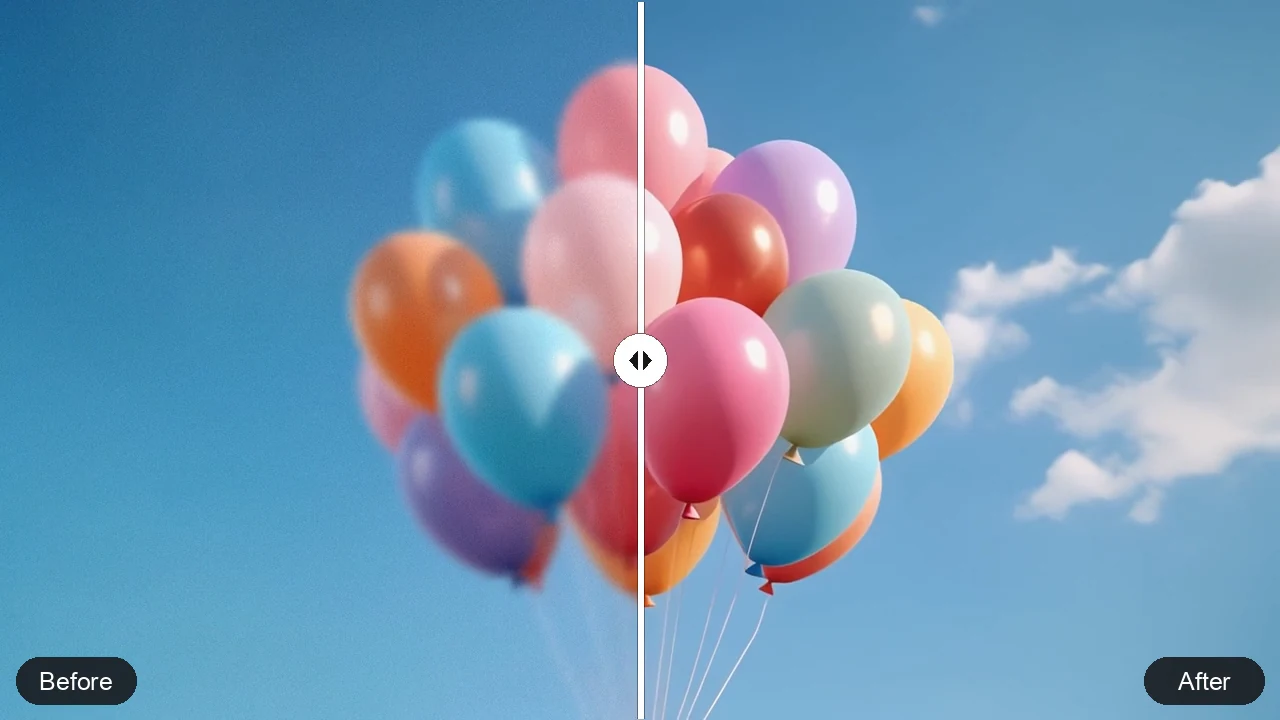 Bunte Luftballons vor blauem Himmel